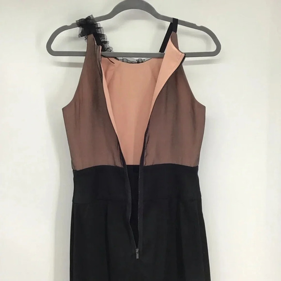 BCBGMAXAZRIA Silk Sheath Lace & Ruffle Front Cocktail Party Dress NWT Size 4 - Picture 7 of 11